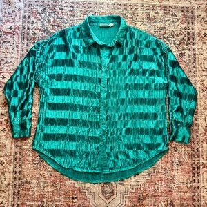 Oversized Green Striped Women’s Shirt